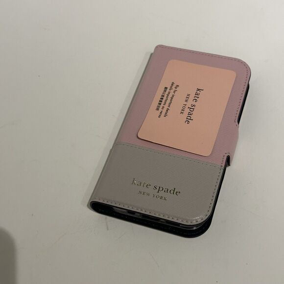 Kate Spade iPhone 12 MINI Spencer Leather Magnetic Wrap Folio Protective Case - Picture 7 of 12